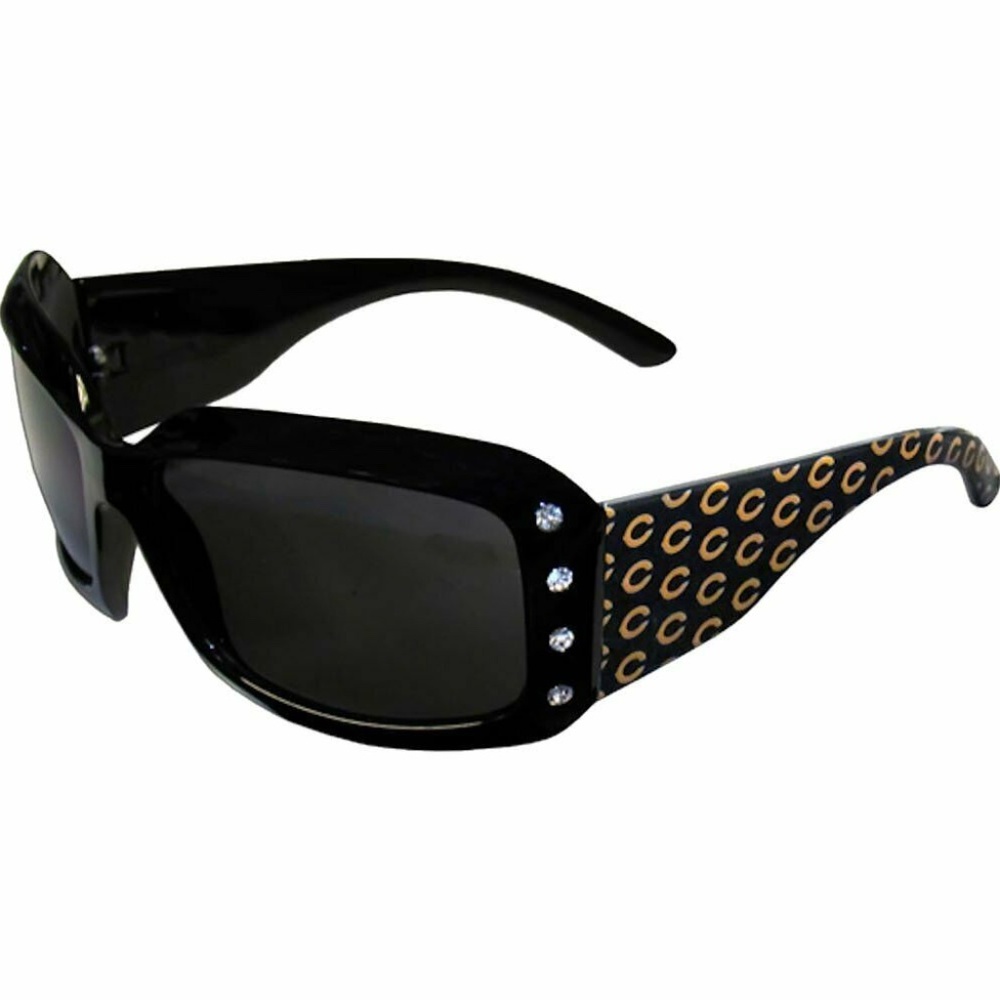 Women's  NFL Chicago Bears  Team Logo  Rhinestone Designer Black Sunglasses…